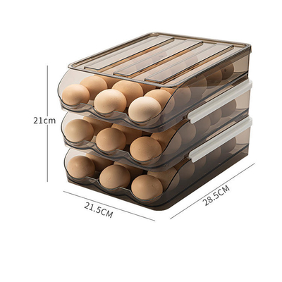 Contenitore di plastica automatico dell'uovo di scorrimento 21.5*28.5*7cm per il frigorifero, certificato di Grs