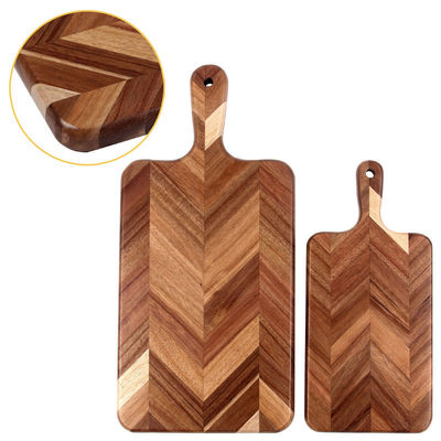 Tagliere rettangolare per carne in legno di acacia con manico