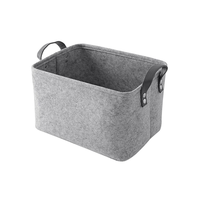 Contenitori di feltro rettangolari moderni in grigio e nero organizzati con stile