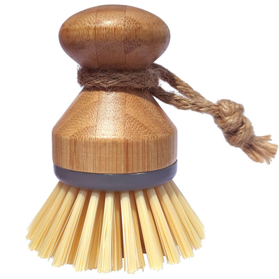 Spazzola di pulizia di bambù del piatto del sisal della spazzola di pulitore dell'utensile del faggio 8*4.5cm