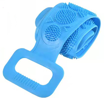 Spazzola parteggiata 70cm del bagno del silicone della maniglia della spugna del corpo doppia