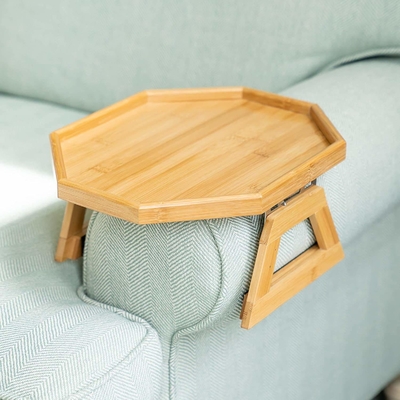 13&quot; di bambù di legno X 10,5» Tray Sofa Table Clamp On Design