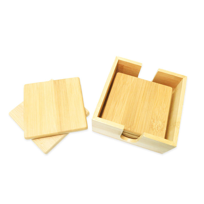 Lfgb 4&quot; sottobicchieri di bambù con il supporto di corrispondenza del sottobicchiere lucido