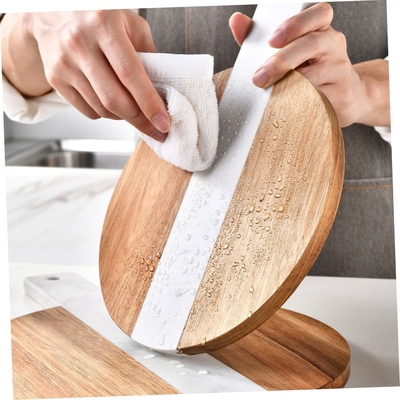 Tagliere d'impionbatura di legno del tagliere della cucina dell'acacia rotonda del marmo con la maniglia