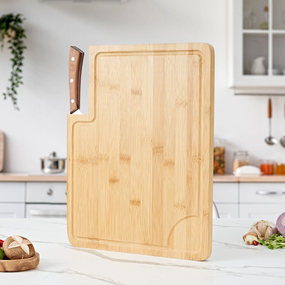 Grande macellaio di bambù organico extra Block Cutting Board con il supporto e la scanalatura del coltello