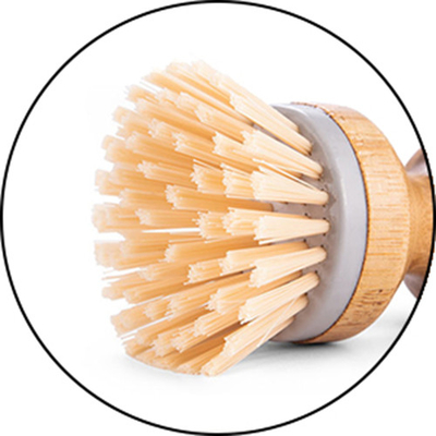 Spazzola di pulizia di bambù del piatto del sisal della spazzola di pulitore dell'utensile del faggio 8*4.5cm